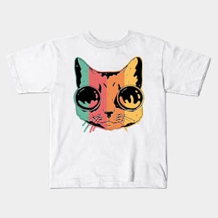 Steampunk Goggles Cat Retro Vintage Hip Kitty Kids T-Shirt